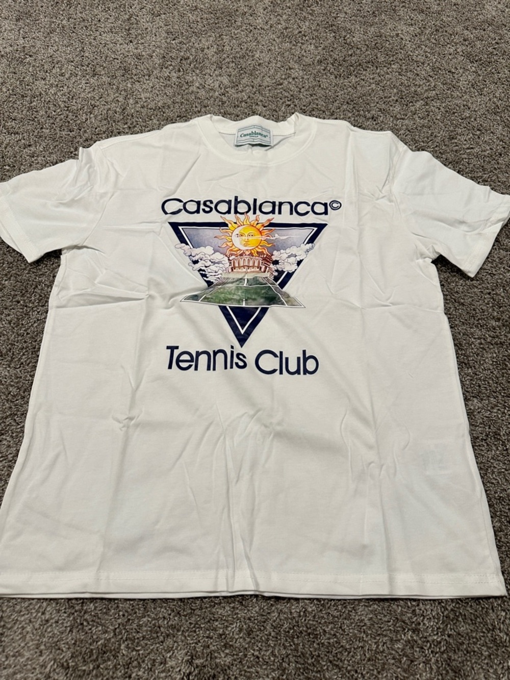 Casablanca White Tennis Club Graphic Short Sleeve Tee